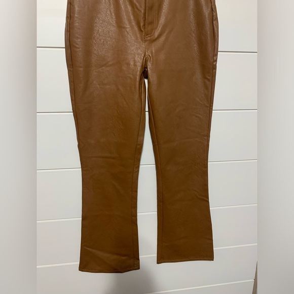 Paige Claudine Ankle Flare Jeans Faux Leather in Dark Argan size 27 - Picture 9 of 14